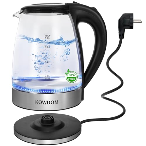 Kowdom Glas-Wasserkocher 1,8L aus...