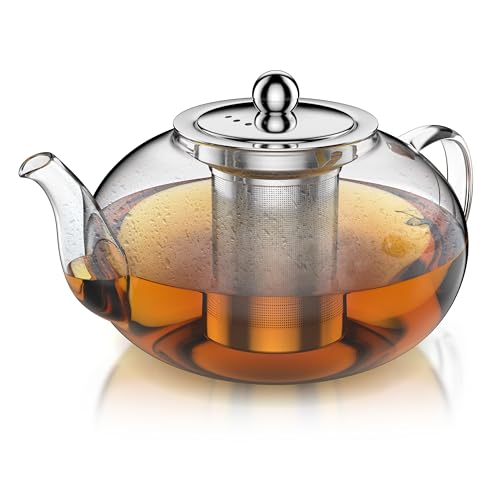 Arendo - Teekanne Glas mit Sieb - 1200 ml –...