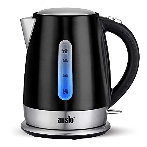 ANSIO Wasserkocher Edelstahl,1,7 Liter, 2200...