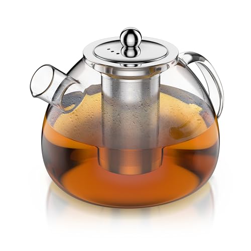 Arendo - Teekanne Glas mit Sieb - 1500 ml –...